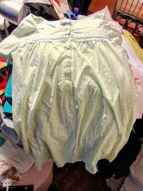 Wemen Light Green Button Front Night Gown Brand Emely Stacy